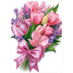 Украшение на скотче "Букет из тюльпанов и сирени"