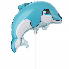 Воздушный шар фольгированный Мини-фигура 13\'\'/33 см Маленький Дельфин