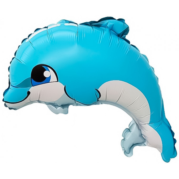 Воздушный шар фольгированный Мини-фигура 13\'\'/33 см Маленький Дельфин