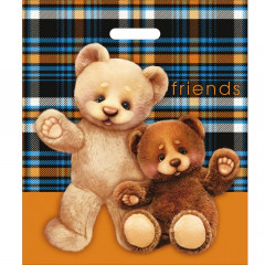 Пакет полиэтиленовый с вырубной ручкой 40*47 см Друзья