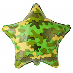 Воздушный шар фольгированный 18"/46 см ЗВЕЗДА Камуфляж