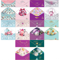 Конверт для денег С Днем рождения! МИКС ФОЛЬГА, ЛАК SOFT-TOUCH (10в*2)