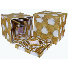 Коробка подарочная набор из 10 шт Куб МОЗАЙКА ШЕСТИГРАННИКОВ 26,5*26,5 см
