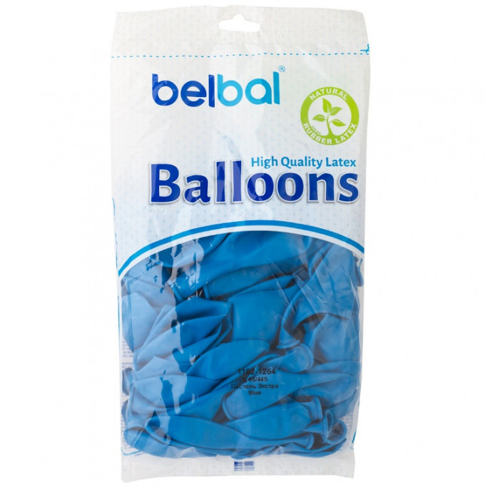 Воздушный шар латексный без рисунка 12" Пастель Экстра Cyan 50шт