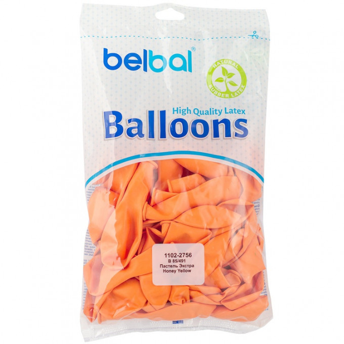Воздушный шар латексный без рисунка 12" Пастель Экстра Honey Yellow