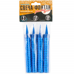 Свеча-Фонтан для торта Голубое Пламя 10см 30сек 4шт