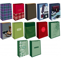 Пакет подарочный 18*22,3*10 см Мужской Микс (12в*1)