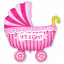 Воздушный шар фольгированный 35" Фигура Коляска детская розовая 89*74см