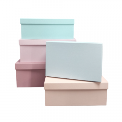 Набор подарочных коробок из 10 шт ПРЯМОУГОЛЬНИК 32,5*20*12,5/12*7*4 см АССОРТИ РОЗОВЫЙ ЩЕРБЕТ