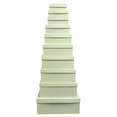 Набор подарочных коробок из 10 шт ПРЯМОУГОЛЬНИК 32,5*20*12,5/12*7*4 см МЕДОВАЯ ДЫНЯ