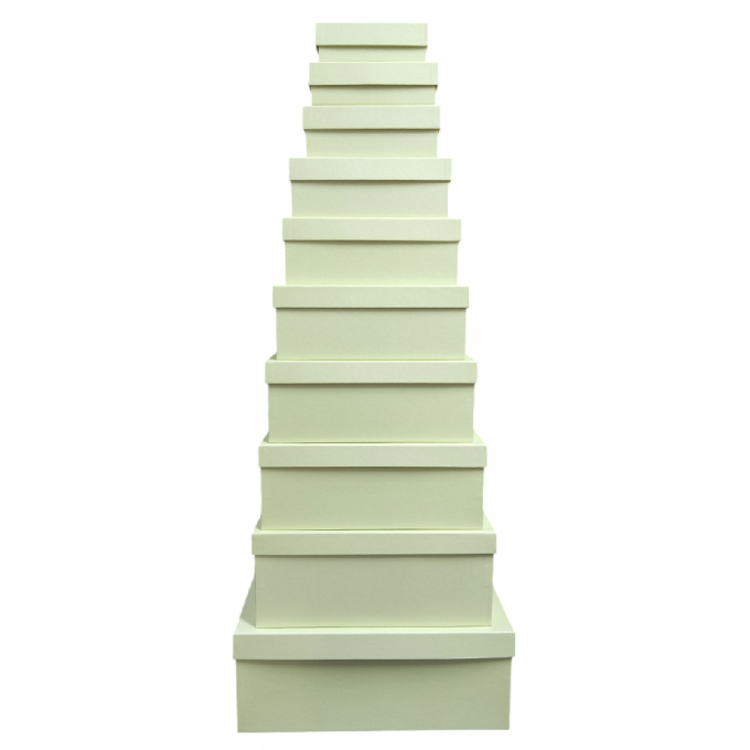 Набор подарочных коробок из 10 шт ПРЯМОУГОЛЬНИК 32,5*20*12,5/12*7*4 см МЕДОВАЯ ДЫНЯ