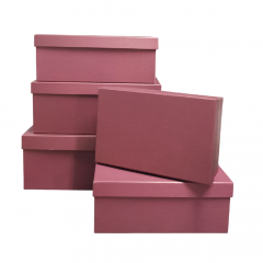 Набор подарочных коробок из 10 шт ПРЯМОУГОЛЬНИК 32,5*20*12,5/12*7*4 см СЛИВОВЫЙ