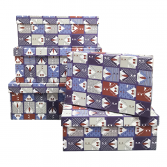 Набор подарочных коробок из 10 шт ПРЯМОУГОЛЬНИК 32,5*20*12,5/12*7*4 см МУЖСКОЙ СТИЛЬ