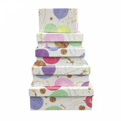 Набор подарочных коробок из 10 шт ПРЯМОУГОЛЬНИК 32,5*20*12,5/12*7*4 см ПРАЗДНИЧНЫЕ ШАРИКИ