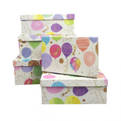 Набор подарочных коробок из 10 шт ПРЯМОУГОЛЬНИК 32,5*20*12,5/12*7*4 см ПРАЗДНИЧНЫЕ ШАРИКИ