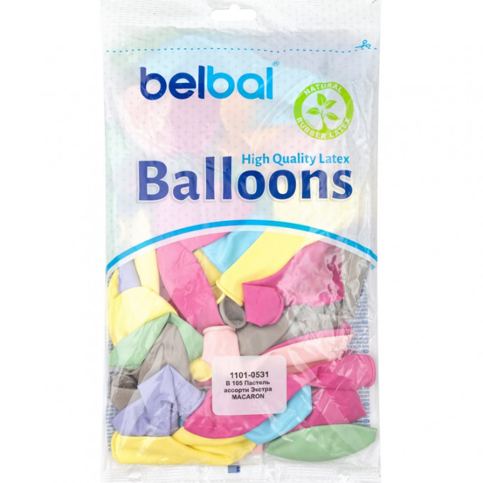 Воздушный шар латексный без рисунка 14" Пастель ассорти Экстра MACARON