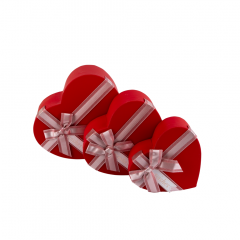 Коробка подарочная набор из 3 шт Сердце 21*20*9 см Пожелания КРАСНЫЙ