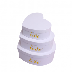 Коробка подарочная набор из 3 шт Сердце 23,5*22*10,5 см Love БЕЛЫЙ