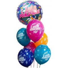 Набор шаров С ДР Космический (фольга Круг + 6 шт латекс)