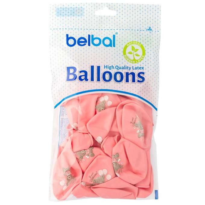 Воздушный шар латексный с рисунком 14" пастель У нас Девочка!