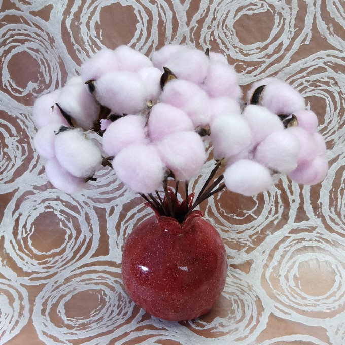 Сухоцвет Хлопок 10шт в 1 букете РОЗОВЫЙ