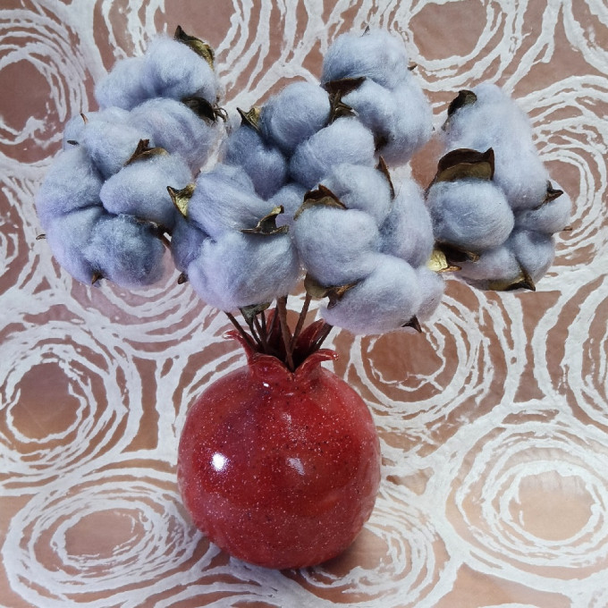 Сухоцвет  Хлопок 10шт в 1 букете СИРЕНЕВЫЙ