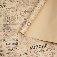 Упаковочная бумага Крафт 60см*10м Новости Парижа 70гр/м2