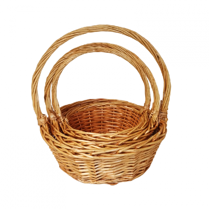 Корзина Ива Круг 33*33*13, 29*29*12, 23*23*10 Медовый из 3 шт