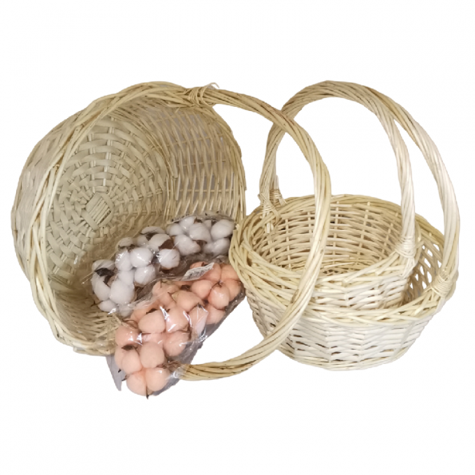 Корзина Ива Круг 33*33*13, 29*29*12, 23*23*10 Натуральный из 3 шт