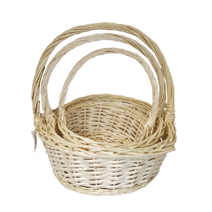 Корзина Ива Круг 33*33*13, 29*29*12, 23*23*10 Натуральный из 3 шт
