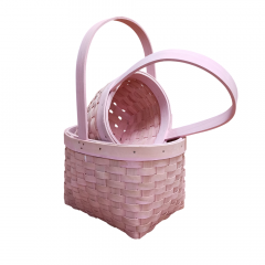 Набор корзин из 2 шт Береста (секвойя) Овал 22*17*12,5/32,5 см 16*12*12/27 см Розовый