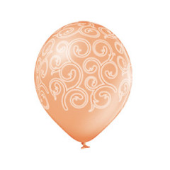 Воздушный шар латексный с рисунком 14" металлик шелкография Узор Барокко 25 шт