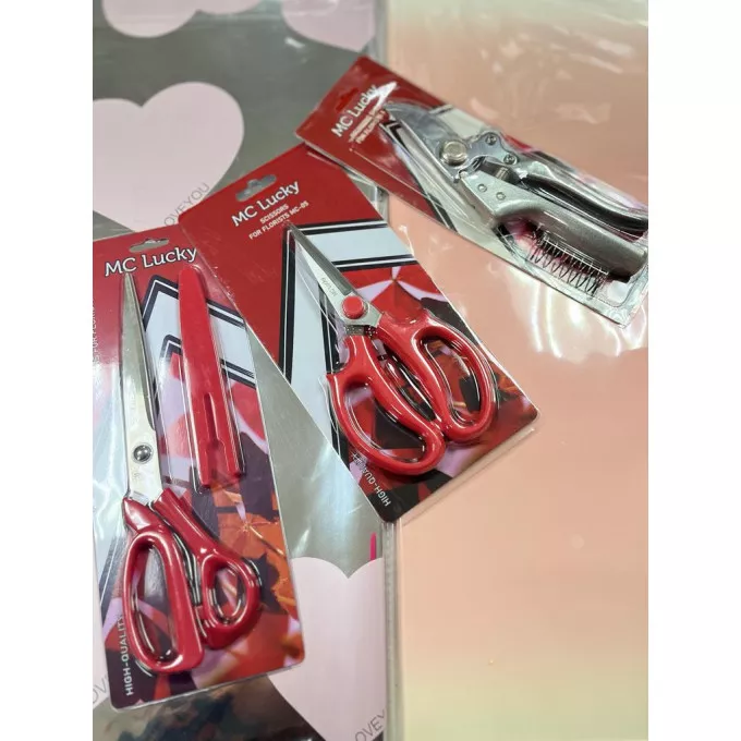 Ножницы для флористов  25см*7,5см, красные ручки (нержавеющая сталь 2cR13)