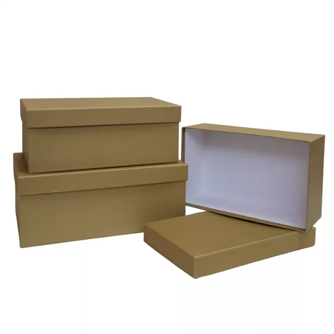 Коробка подарочная набор из 3 шт Прямоугольник 23*16*9,5 см БРОНЗА