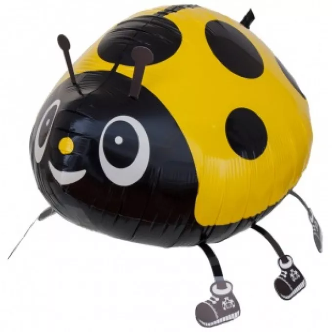 Воздушный шар фольгированный  21''/53 см Ходячая Фигура, Божья коровка, Желтый