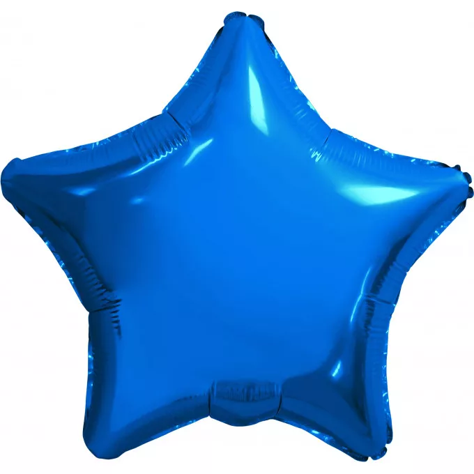 Воздушный шар фольгированный без рисунка 19''/49 см Звезда Темно-синий