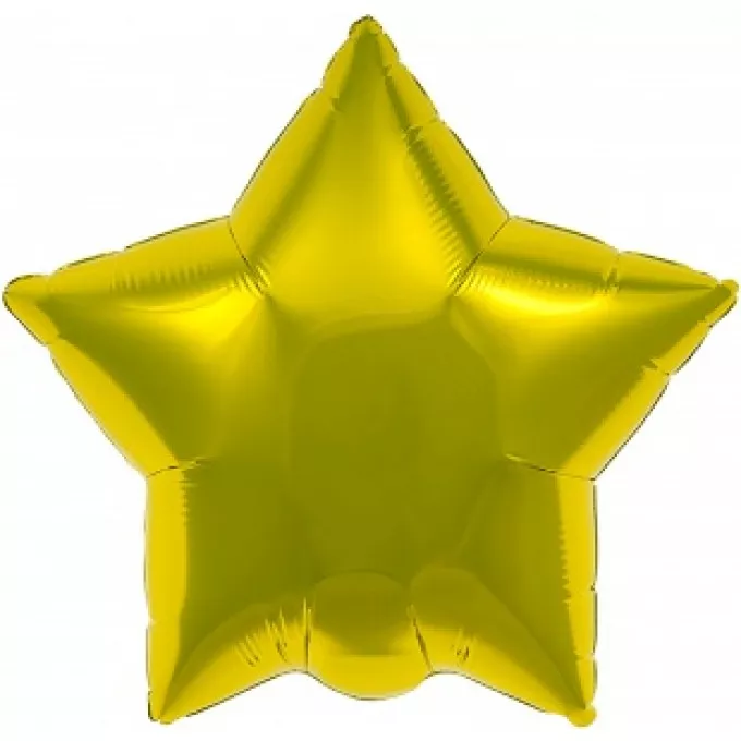 Воздушный шар фольгированный без рисунка 19''/48 см Звезда Золото