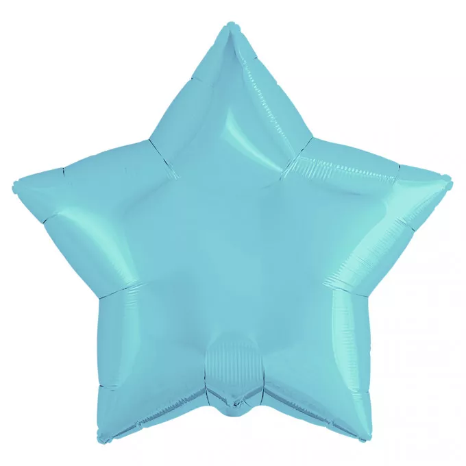 Воздушный шар фольгированный без рисунка 19''/48 см Звезда Нежно-голубой