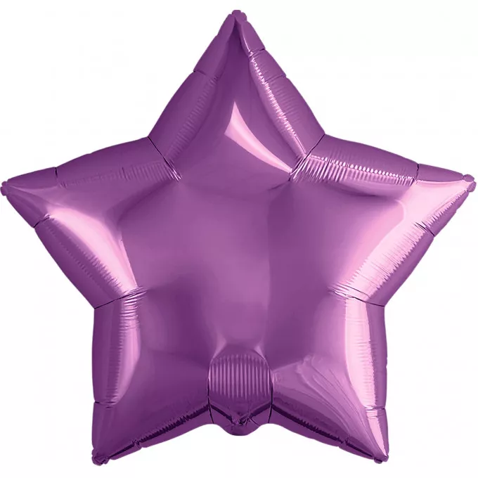 Воздушный шар фольгированный без рисунка 19'' Звезда Фиолетовый