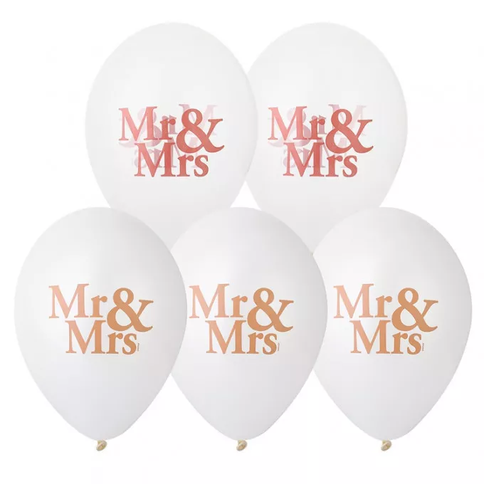 Воздушный шар латексный с рисунком 14" MR&MRS