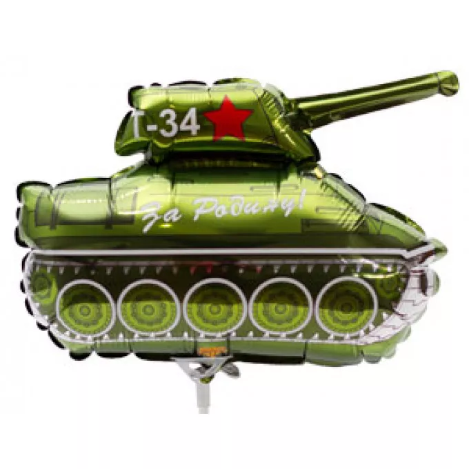 Воздушный шар фольгированный 14" Фигура-мини Танк Т-34 36 см
