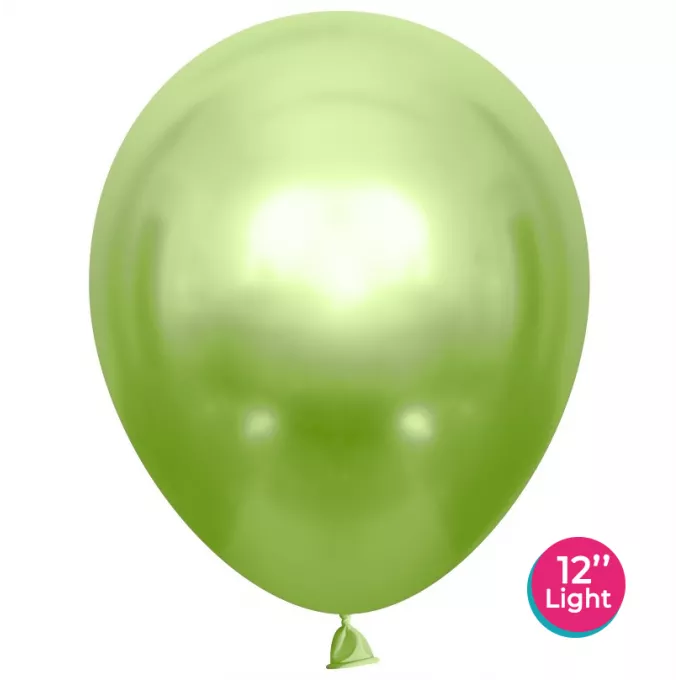 Воздушный шар латексный 12''/30 см хром Лайм лайт, 50 шт