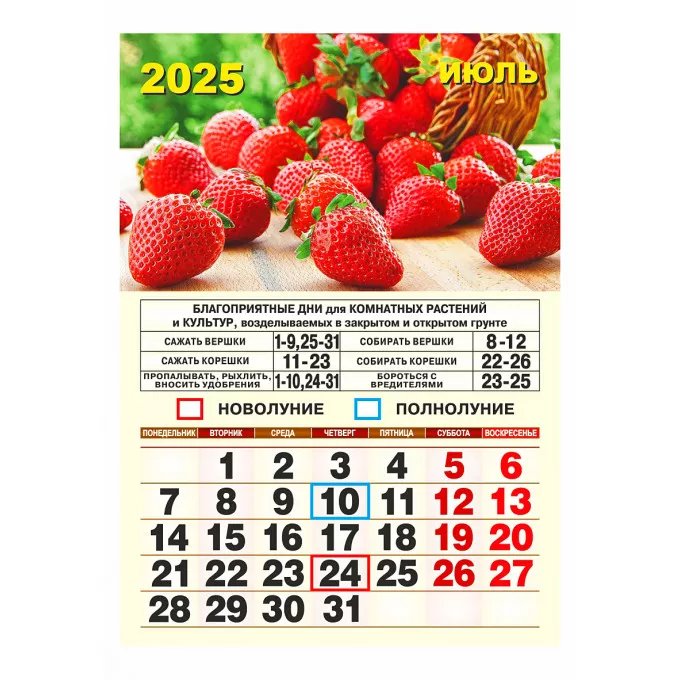 Календарь отрывной на магните "Садово-огородный лунный" на 2025 год