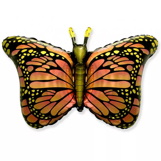 Воздушный шар фольгированный 38" Бабочка крылья оранжевые 56*97 см