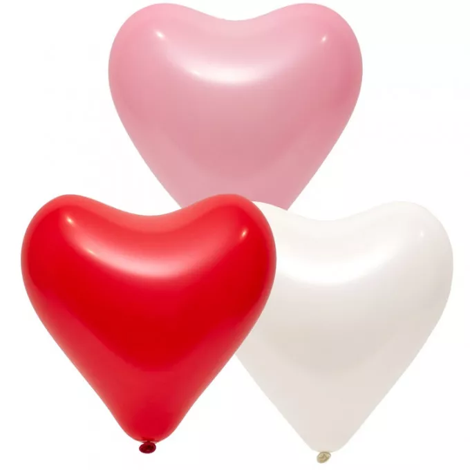 Воздушный шар латексный без рисунка 12" Сердце Стандарт ассорти