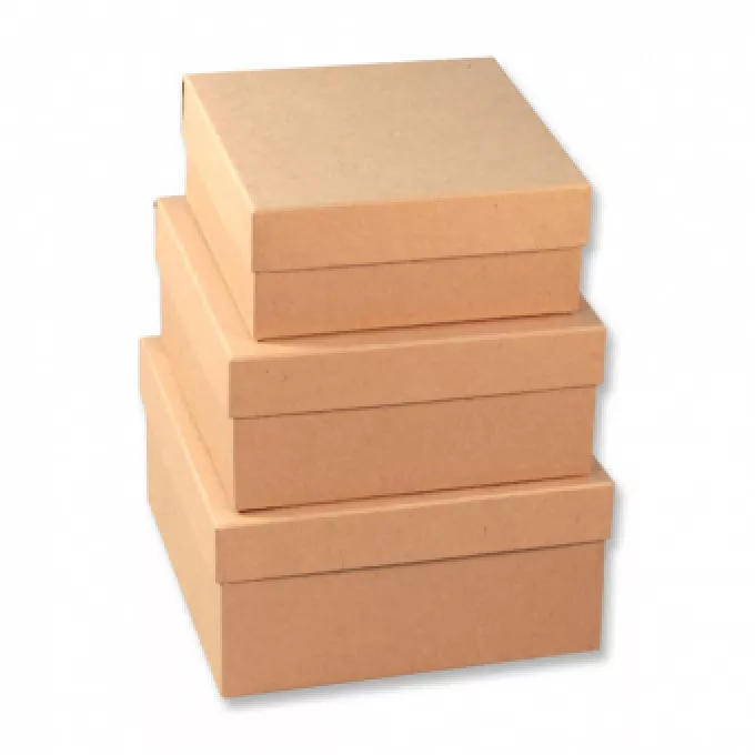 Коробка подарочная набор из 3 шт Квадрат КРАФТ 19*19*9,5 см