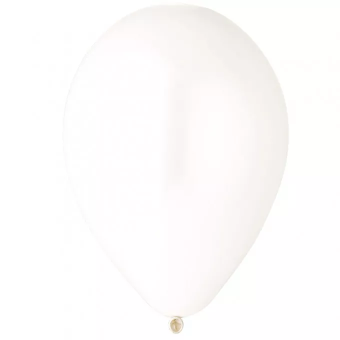 Воздушный шар латексный без рисунка 12"/01 Пастель Белый/ White
