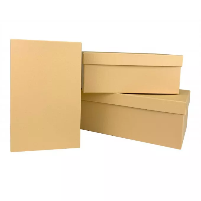 Коробка подарочная набор из 3 шт Прямоугольные КАРАМЕЛЬ 23*16*9,5 см