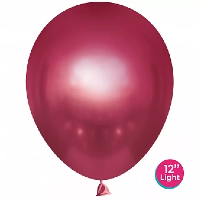 Воздушный шар латексный  12''/30 см хром Фуше лайт, 50 шт