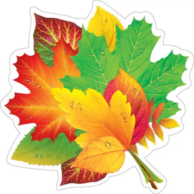Украшение на скотче Букет листьев с каплями росы-7-64-091